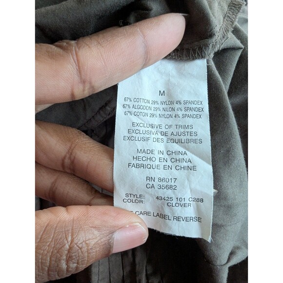 BeBe women green olive button down military shirt Size M - Picture 14 of 15